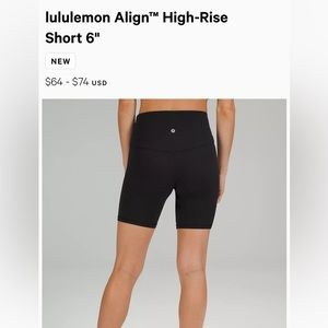 Lululemon Align High-Rise Short 6”